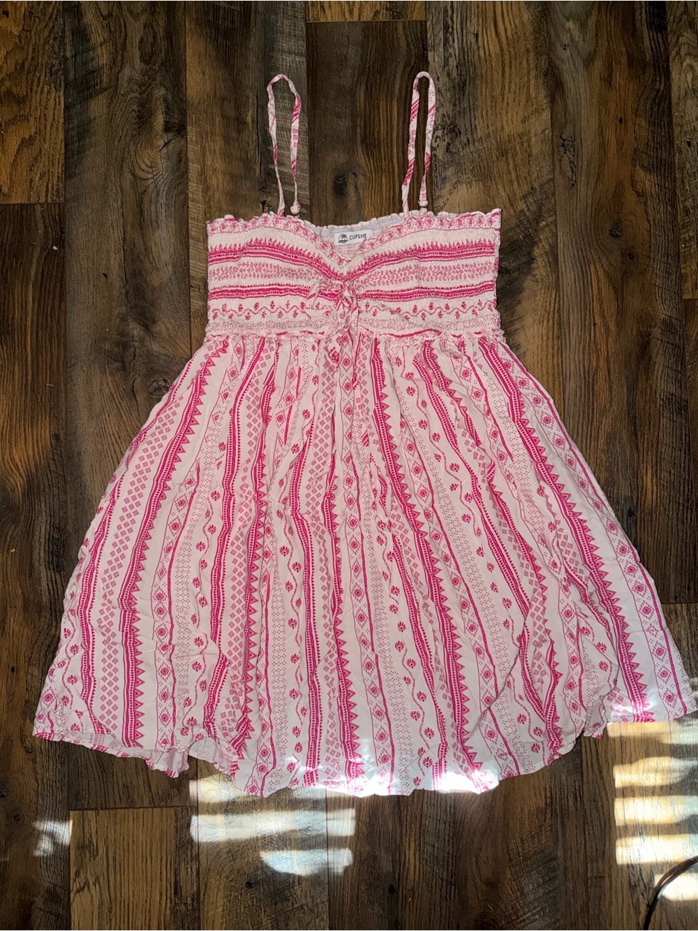 Cupshe Pink Printed Strappy Sundress